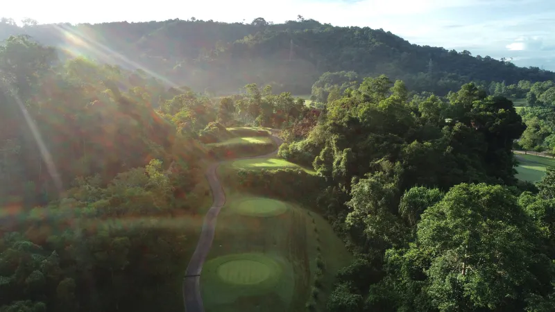 Red Mountain Golf Club - Vue aérienne trous en hauteur